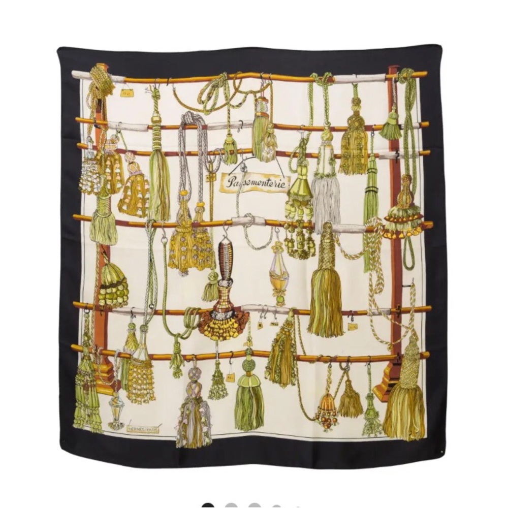 HERMES PASSEMENTERIE SILK SCARF 34” x 34” w BOX